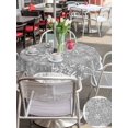 thumbnail image 4 of Outdoor Tablecloth with Umbrella Hole and Zipper, Snowflakes Christmas Round Table Cloth 60 Inch Waterproof Tablecloth, Grey Xmas Winter Vintage Picnic Table Cover for Patio Camping, 4 of 7