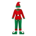 thumbnail image 3 of Elf Outfit Boy Long Sleeve Top Pants Hat Set Festive Dress Outfit XL Christmas Outfit Boy, 3 of 4