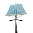 thumbnail image 2 of Petra Leisure 15 Ft. Indoor/Outdoor Heavy Duty Black Steel Arc Hammock Stand w/Premium Quilted Hammock Bed. (Teal/Yellow), 2 of 2