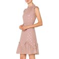 thumbnail image 4 of INSPIRE CHIC Women's Metallic Dots Print Sleeveless Ruffle Cocktail Dress, 4 of 7