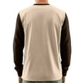 thumbnail image 3 of Hearthz Mens Henley Long Sleeve T-Shirt Fall 3-Button Color Block Men Shirts Crew Neck Sports Baseball Jerseys T Shirts, 3 of 7