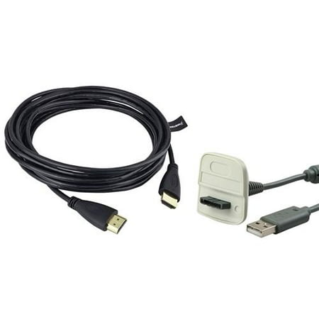 Insten 15'Ft HDMI Cable M/M 1080P+USB Charging Cable For Xbox 360