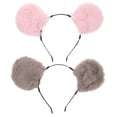 thumbnail image 2 of 2 diademas con orejas de hámster para niños, divertidas diademas de peluche para cosplay, accesorios para el cabello de cumpleaños, para fiestas de Halloween y actuaciones en el escenario., 2 of 7