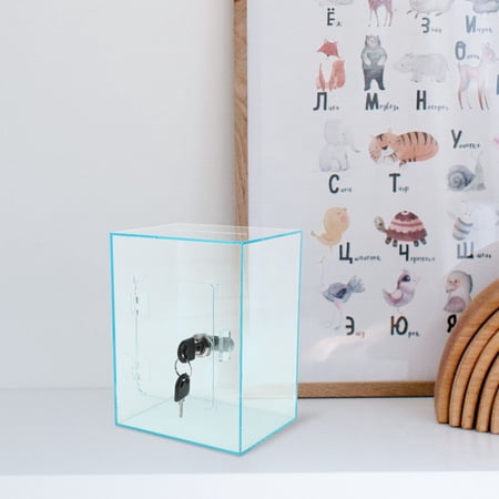 WRITWAA Clear Acrylic Money Saving Jar Transparent Bank Simple Design for Adults 1 Pack