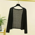 thumbnail image 2 of Casual Caidigan Sweater for Women Long Sleeve Lightweight Open Front Knit Tops Elegant Cropped Bolero for Dresses, 2 of 6