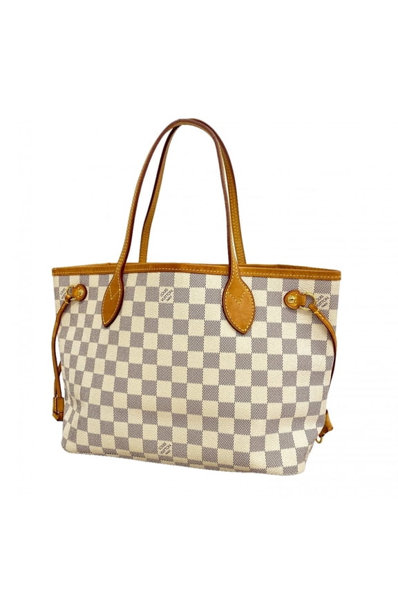 Pre-Owned Louis Vuitton Damier Azur Neverfull PM Tote Bag N51110 White Women's