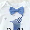 thumbnail image 4 of Gubotare Newborn Boy Clothes Spring Baby Boys Set Striped Print Short Sleeve Round Neck Pocket Romper Overalls Shorts Outfits 0 3 6 9 12 18 24 Months (Blue,9-12 Months), 4 of 9