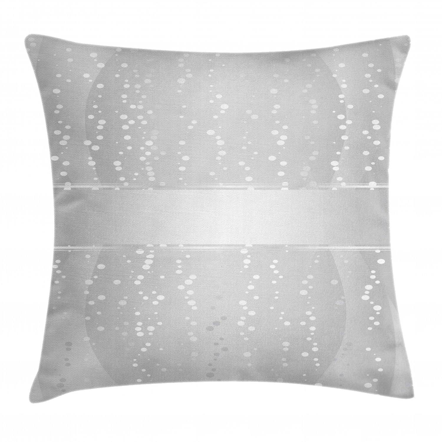 Grey Throw Pillow Cushion Cover, Vertical Wavy Lines with Festive