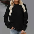 thumbnail image 2 of GigrtiJin Plus Size Sweatshirts for Women Long Sleeve Round Neck Solid Color Loose Blouse Comfy Casual Pullover Tops, 2 of 6