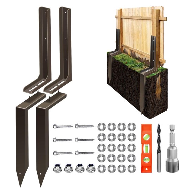 Kit de reparación de postes para vallas, inclinados, con ángulo ajustable, metal