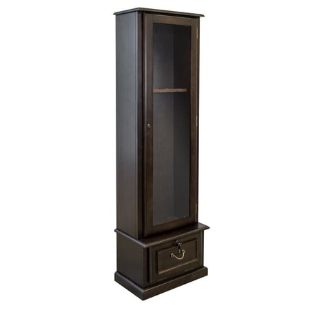 American Furniture Classics Model 650 Deluxe 8 Gun Cabinet with locking tempered glass door and locking drop down door.