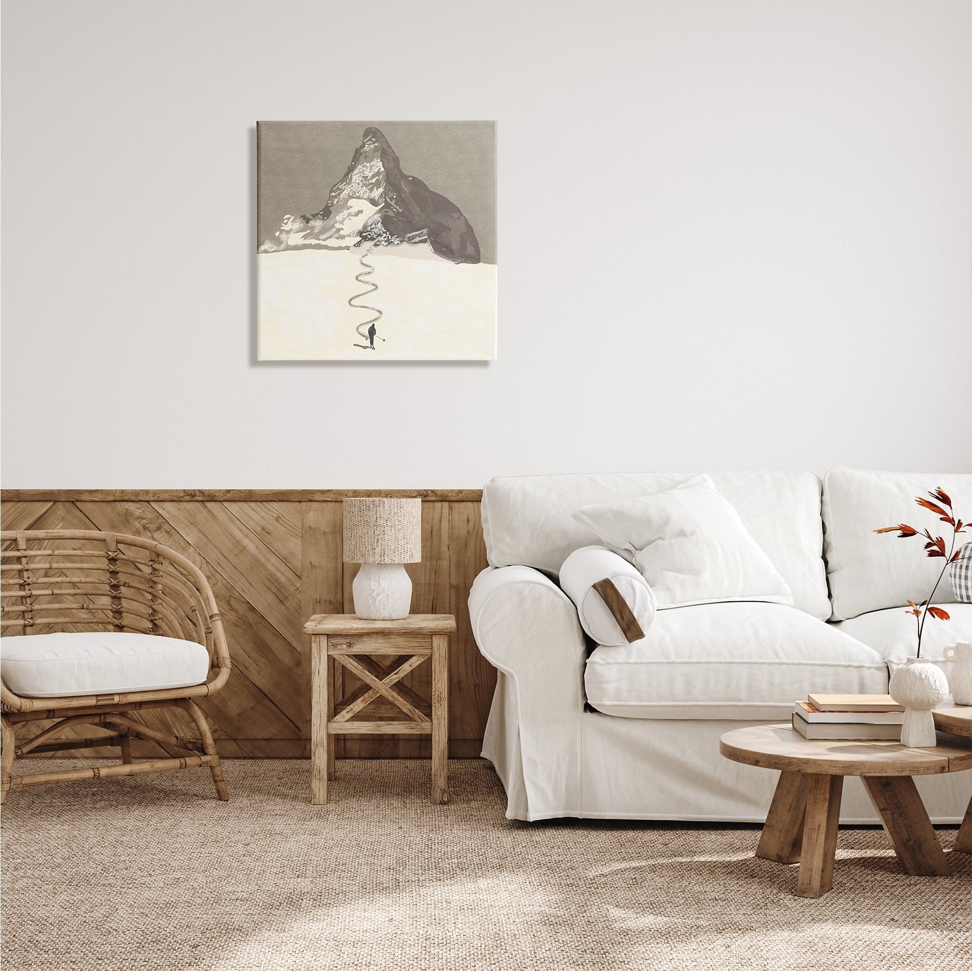 Stupell Industries Lonely Single Slope Ski Winter Sports Mountain Range, 24 x 24, Design by Ashley Singleton