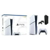 PlayStation 5 Slim Disc Version PS5 Gaming Console, AMD Ryzen Zen 8 Cores CPU 1TB PCIe Gen 4 NVNe SSD with Wireless Controller, Customized Full Body Skins - Phantom Black - PS5 Disc Slim