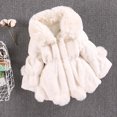 thumbnail image 2 of Feancey Toddler Girls Fleece Coats Baby Girl Faux Fur Warm Tunic Jackets Winter Fluffy Fuzzy Thick Coats for Kids Comfy Plush Outerwear White 3-4 Years, 2 of 10