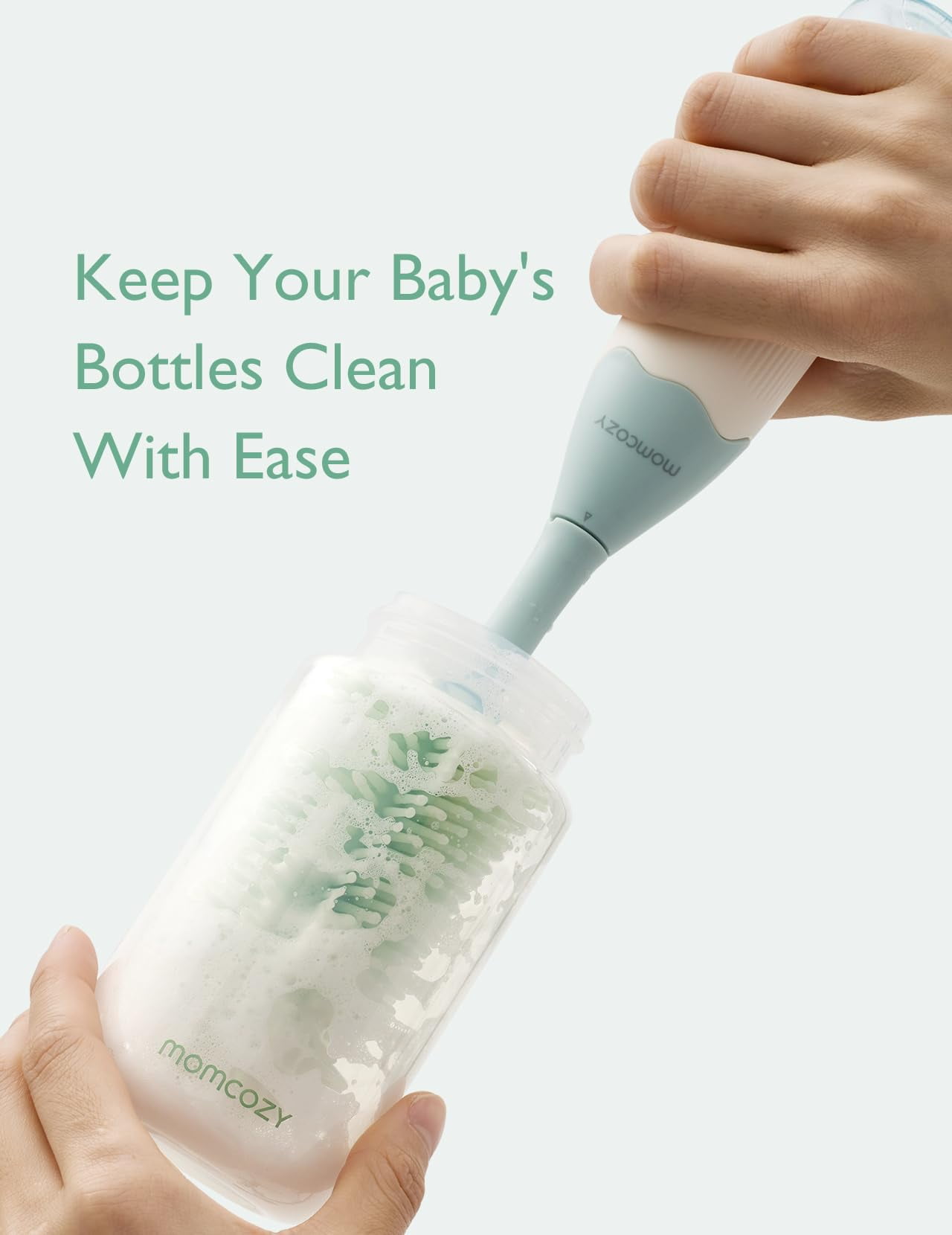 Momcozy Baby Bottle Warmer, 6-in-1 Smart Temperature Control, Fast Baby Food Heater, Steam Sterilizer & Momcozy Portable Bottle Brush Set - Baby Bottle Cleaner Kit