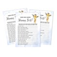 thumbnail image 1 of Inkdotpot 50 PackWho Knows Mommy BestBaby Shower GameCards Giraffe Jungle Animals FunActivity Cards, 1 of 5