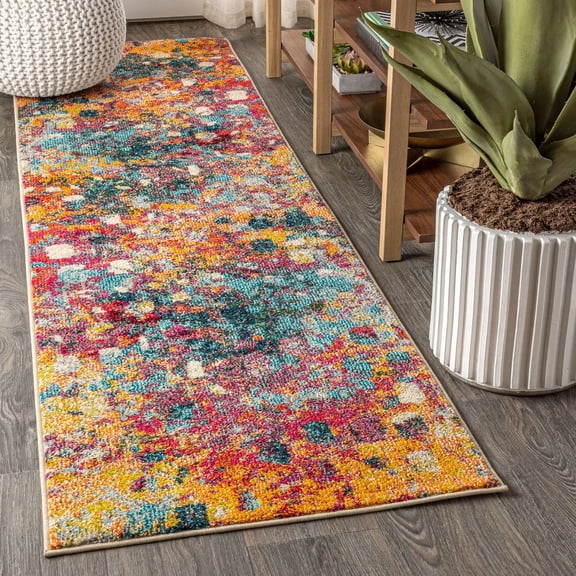 JONATHAN Y CONTEMPORARY POP 2 x 8 Runner Rug, Modern Abstract - Multi/Yellow, CTP108A-28