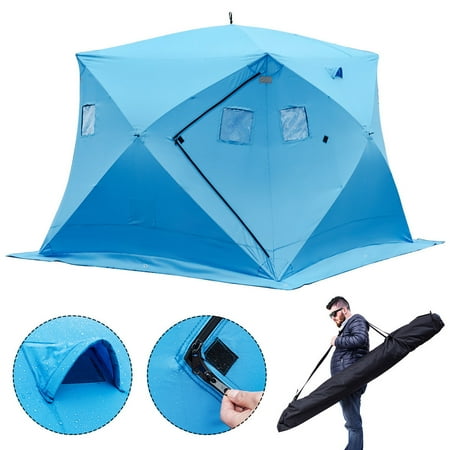 Gymax Waterproof Pop-up 4-person Ice Shelter Fishing Tent Shanty w Window Carrying (Best Ice Fishing House Design)