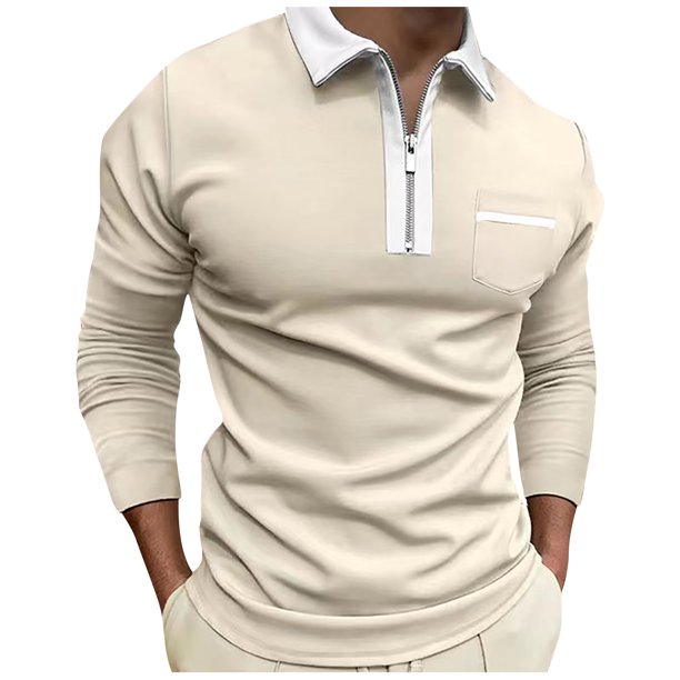 pstuiky camisa de manga larga para hombre, Camisas casuales para hombre, con botones sólidos, cuello vuelto, manga larga y bolsillo. tops de invierno para hombre s