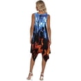 thumbnail image 5 of HELLHERO Blue Fire Irregular Hem Sundress, Side Pockets Sleeveless Sundress with With Side Pockets Round Neck for Cocktail Party, 5 of 8