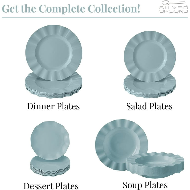 Elegant Disposable Plates for Party - (10 Pc) Heavy Duty Disposable Salad  Plates