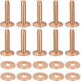 thumbnail image 1 of 10 Set Copper Rivets And Burrs, 10x3.3x21mm Solid Leather Copper Rivet Fastener For Leather Diy Craft Supplies, Copper Tone, 1 of 5