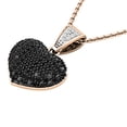 thumbnail image 3 of Dazzlingrock Collection 0.60 Carat (ctw) Round Black & White Diamond Heart Pendant for Women with 18 Inch Gold Chain in 10K Rose Gold, 3 of 6