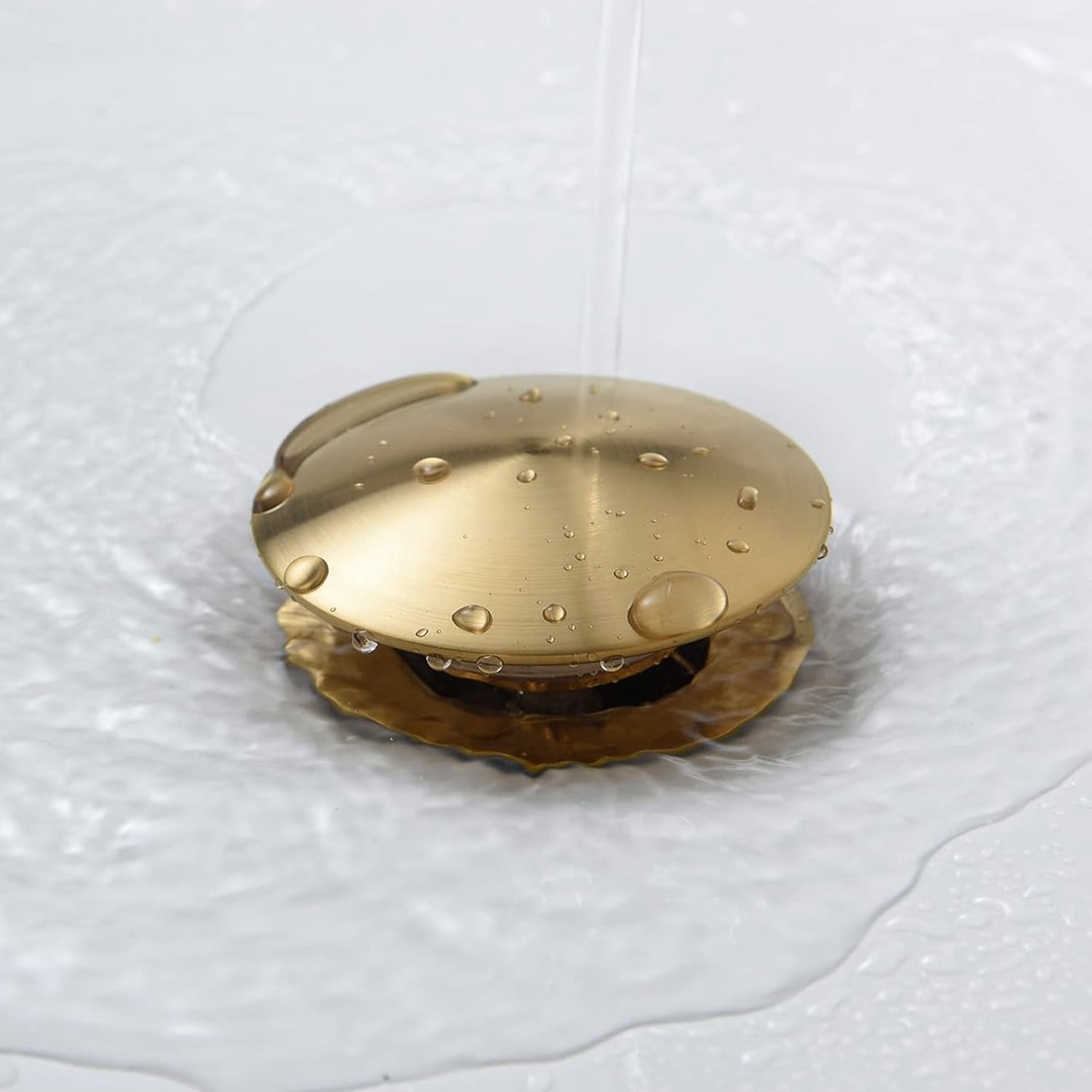 Bathroom Sink Drain with Overflow, Vessel Sink Lavatory Vanity Pop Up Drain Stopper, 304 Stainless Steel