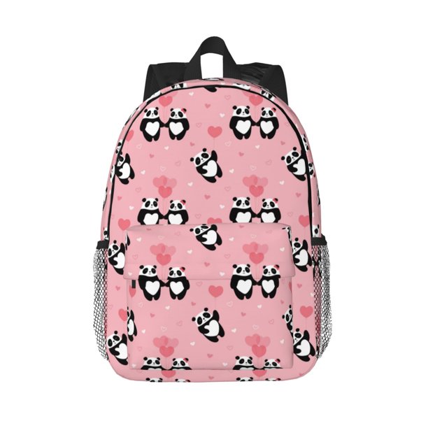 Easygdp Valentine'S Day Panda Mochila Ligera de 15 Pulgadas para Estudiantes, Mochila Cómoda para la Escuela y Viajes, Correas Ajustables