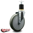 thumbnail image 2 of 6 Inch Gray Poly Wheel Swivel 1-7/8 Inch Expanding Stem Caster SCC, 2 of 2