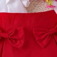 thumbnail image 5 of Girls' Solid Color Lace Sleeve Shirt and Bow Short Skirt Casual Two-Piece Set, 5 of 9