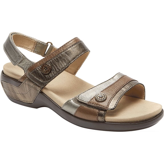 Women's Aravon Katherine Adjustable Strap Sandal Metallic Multi 11 D