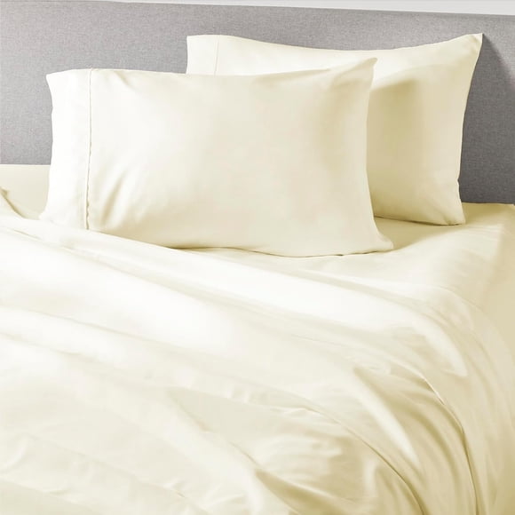 PeachSkinSheets Vanilla Bean Sheet Set - 1500tc Level of Softness - Extra Soft Cooling Sheets for Hot Sleepers and Night Sweats - Split King Size (2 XL Fitted)