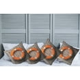 thumbnail image 6 of Ambesonne Rustic Throw Pillow Cover 4 Pack, Wooden Hardwood Grunge, 16", Tan Orange White, 6 of 6