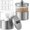 Brushed Nickel 2, variant on ANHXN Apothecary Jars, Qtip Holder - Stainless Steel Bathroom Jar with Stickers - Farmhouse Decor Qtip Dispenser for Qtips, Cotton Balls, Swabs, Makeup Sponges