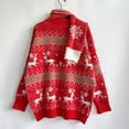 thumbnail image 3 of Gibobby Suéter navideño mujer Moda mujer cuello redondo manga larga de nieve Jacquard Navidad suéter bufanda conjunto de dos piezas(Rojo,CH), 3 of 5