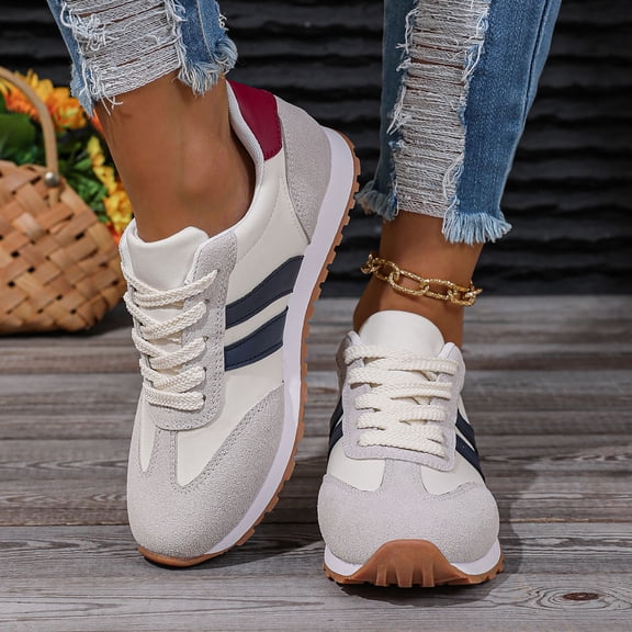 Women's Fashion Casual Shoes with Soft Sole and Comfortable Lace Up Design for Everyday Wear
