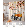 thumbnail image 7 of Fall Shower Curtain Harvest Pumpkin Truck Bathroom Curtains with Hooks, Waterproof Fabric Gradient Happy Fall Maple Leaves Thanksgiving Bath Shower Curtains Set for Bathroom Bathtubs 72x84 Inch, 7 of 7
