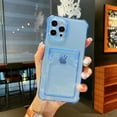 thumbnail image 1 of Clear Wallet Phone Case for iPhone , Upgrade Clear Card Slot Case, Slim Fit Protective Soft TPU Shockproof Wallet Case with Cute Card Holder Pocket for Apple iPhone12pro,Blue, 1 of 7