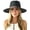 Black, variant on Womens Summer Straw Sun Hats Wide Brim Panama Fedora Beach Hat with Wind Lanyard UPF 80+ Khaki