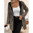 thumbnail image 4 of Women'S Reversible Hooded Casual Coat Full Zip Up Windbreaker Two - Sided Jacket Leopard Print XXL, 4 of 9