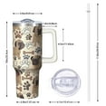 thumbnail image 2 of OBREWU Pug and Footprint Tumbler with Handle and Lid,Pug and Footprint 40oz Double Wall Vacuum Insulated Tumbler,Cups Gift for Women and Men, 2 of 7