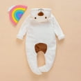thumbnail image 3 of Baby Jumpsuit Hooded Fleece Romper Footies Newborn Infant Zipper Long Sleeve Onesie Outwear Outfits Spring Warm Clothes, 3 of 9