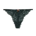 thumbnail image 1 of Culottes pour Femmes String en Dentelle Ajourée Dos en T Taille Basse Soie Glacée String Transparent, 1 of 3