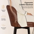 thumbnail image 3 of MultiHaven 30" Shell Back Bar Stools Set of 3,Swivel Counter Height PU Leather Chairs with Metal Legs for Kitchen Island,Bar,Cafe - Brown, 3 of 9