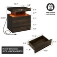 thumbnail image 5 of Hommpa LED Nightstand, 2 Drawers Bedside Tables with Wireless Charging Station 2 Outlets and 2 USB Ports,Bedside Table with RGB LED Backlights, Bedroom Home Furniture,Dark Walnut., 5 of 6
