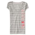 thumbnail image 1 of Aeropostale NY 87 camiseta adornada a rayas para mujer, gris, mediana Aeropostale Camiseta adornada, 1 of 2