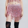 thumbnail image 2 of DHFJKG Skirts For Women Low Rise Glitter Sparkly Sequins Tassels Mini Skirt Belly Dance Carnival Performence Wear Stylish Skirt, 2 of 5