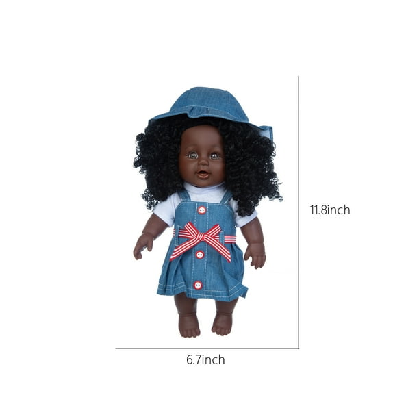Lolmot 12 Inch Black Baby Dolls with Clothes A,Frican Realistic Baby  Washable Gift for Kids Girls 