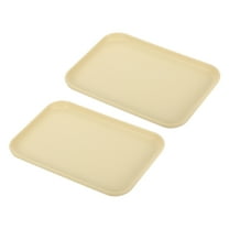 Uxcell 9x7" Fast Food Tray, 2 Pack PP Plastic Reusable Multi-Purpose Non-Slip Serving Tray Beige